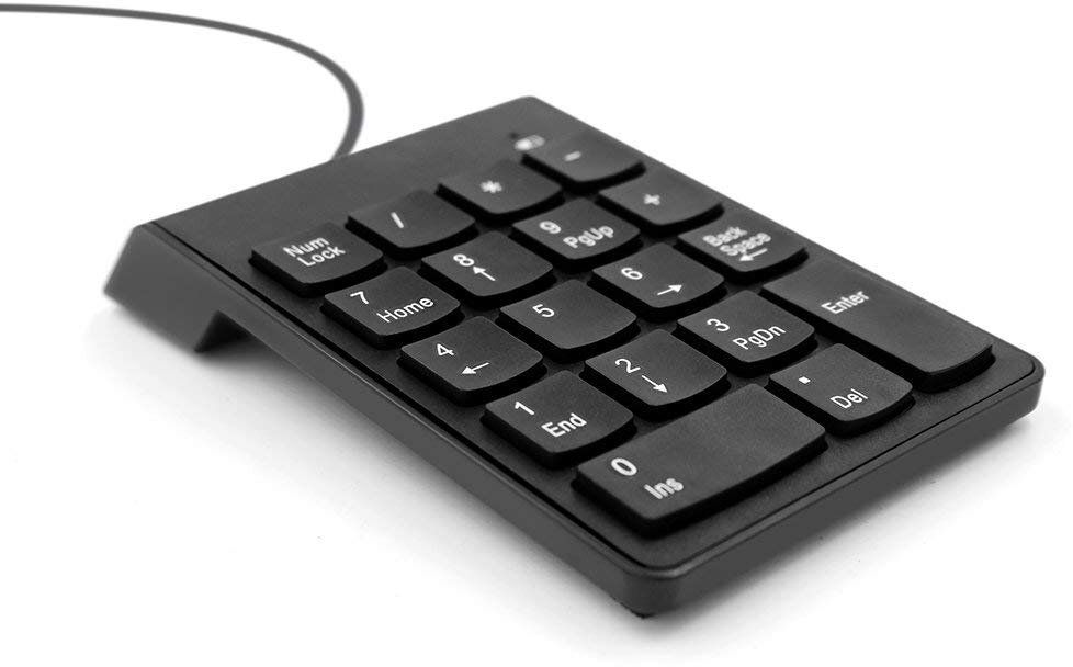 VOOCME USB 2.0 Wired Numeric Keypad Slim Mini Number Pad Digital Keyboard 18 Keys Wired USB Handheld Desktop Keyboard Compatible with Desktop, Laptop, Mac-image-39