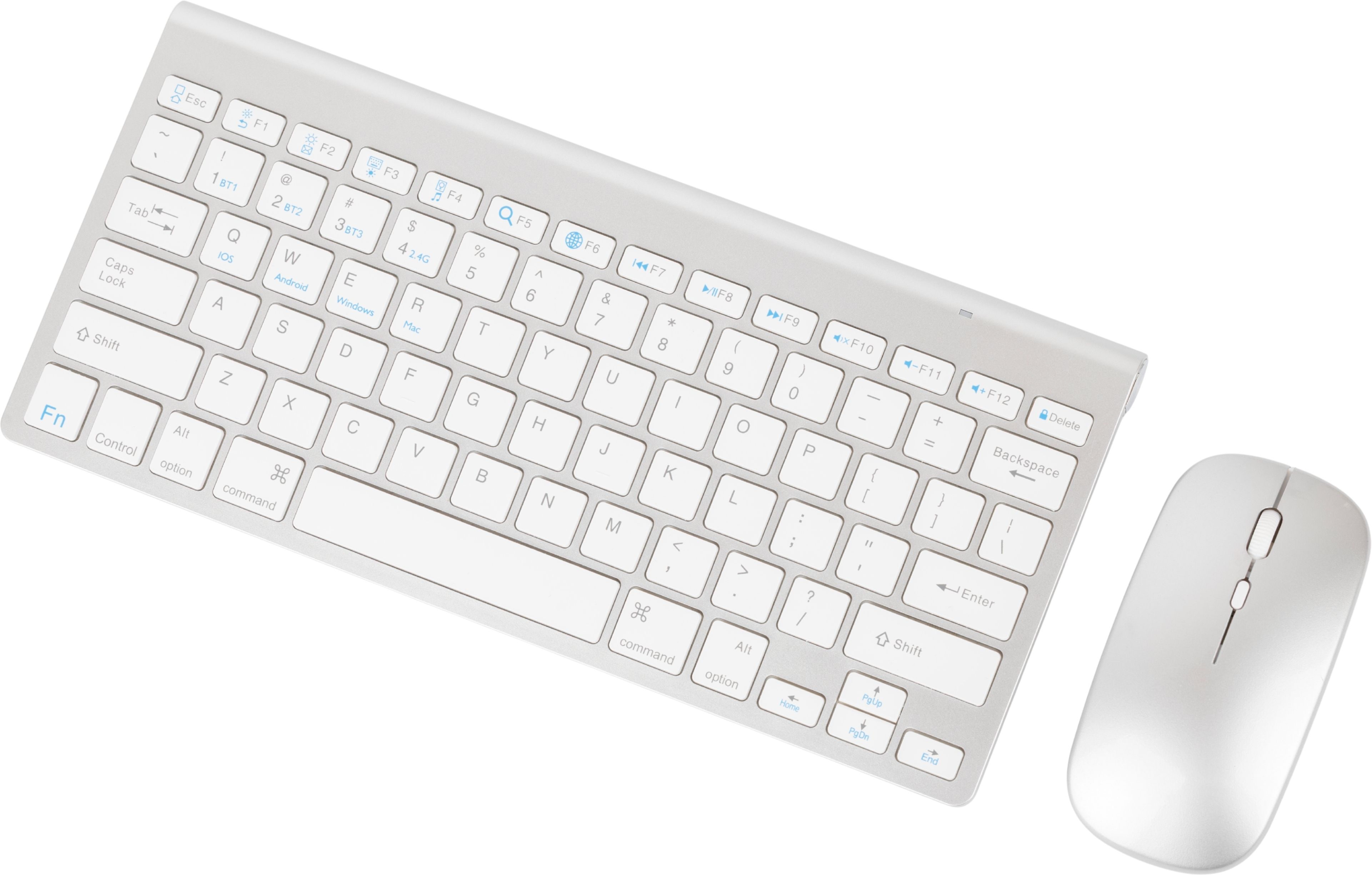 SAMVAT 2.4G Mini USB Keyboard with Silent Mouse Combo,Wireless Keyboard with Number Pad Wireless Standard Desktop Keyboard Compatible with Desktop, Laptop, Tablet, Mac-image-1