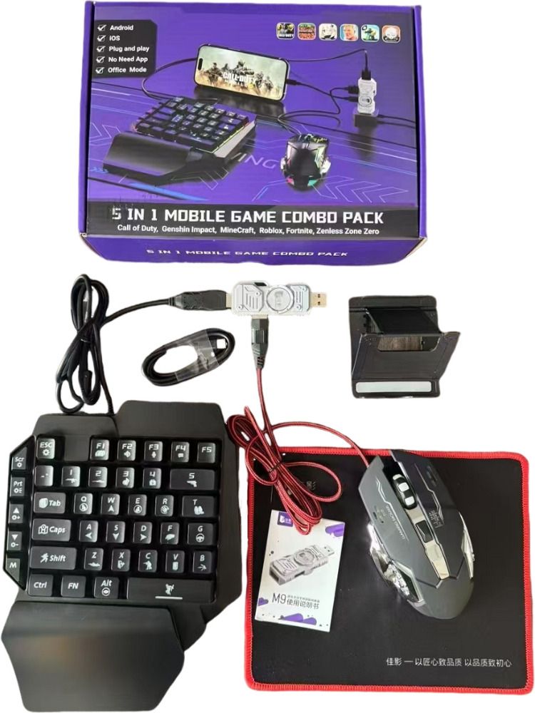 AOKO 5 in 1 Mobile Game Combo Pack with RGB Mini Gaming Keyboard & Mouse Bluetooth Standard Gaming Keyboard Compatible with Desktop, Laptop, Mac-image-35