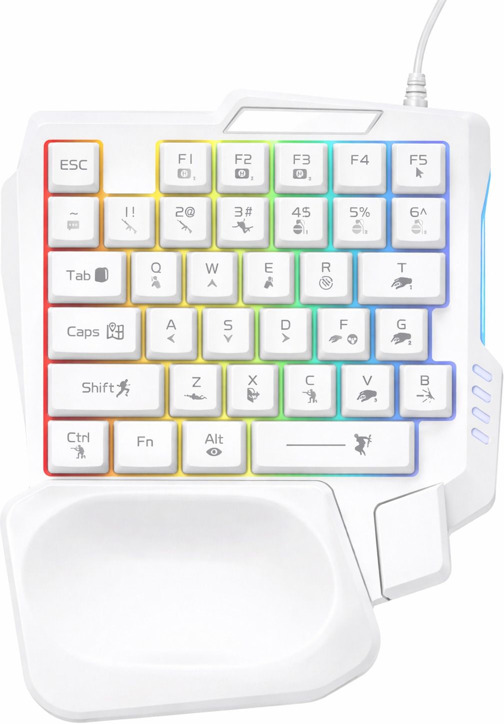 MILLENNIUM TECHNOLOGY One Handed RGB Backlite 35Keys Wired USB Handheld Gaming Keyboard Compatible with Desktop, Laptop, Mac-picture-21