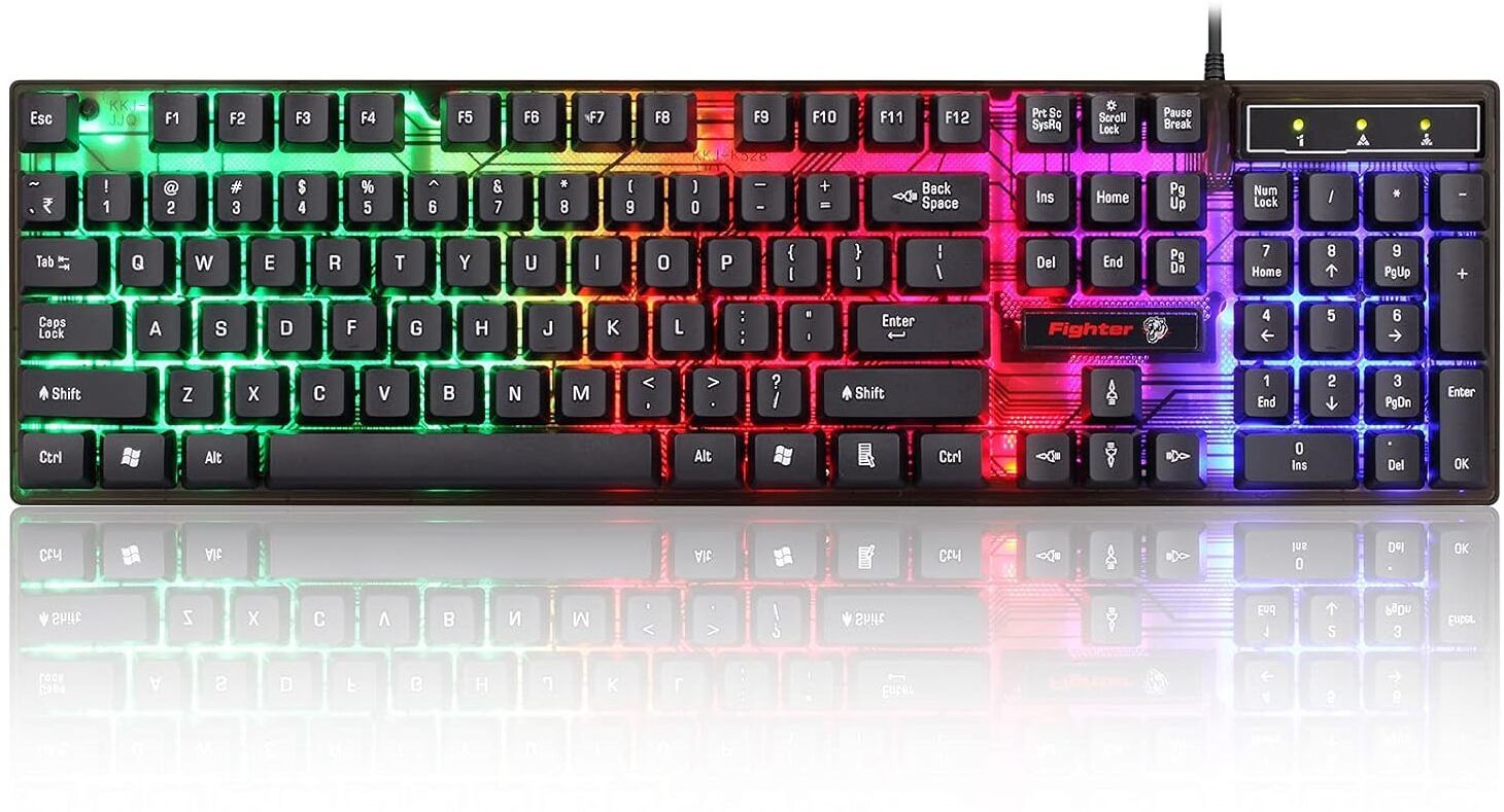 Enter FIGHTER-RGB-KB-01 Wired USB Standard Gaming Keyboard Compatible with Desktop, Laptop, Mac-picture-35