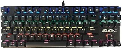 Azoth NOX Mechanical Gaming Keyboard 87 Keys, Blue Switch Clicky, Rainbow Backlit Wired USB Tenkeyless Gaming Keyboard Compatible with Desktop, Laptop, Mac, Tablet-picture-33