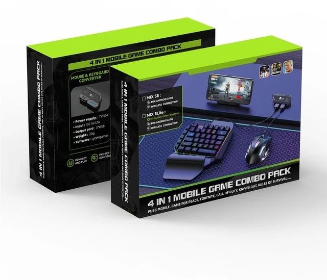Confiavel One Handed Gaming Keyboard and Mouse, 4 in 1 Mobile Game Combo Pack Bluetooth Handheld Gaming Keyboard Compatible with Desktop, iPad, Laptop, Mac, Tablet-picture-19