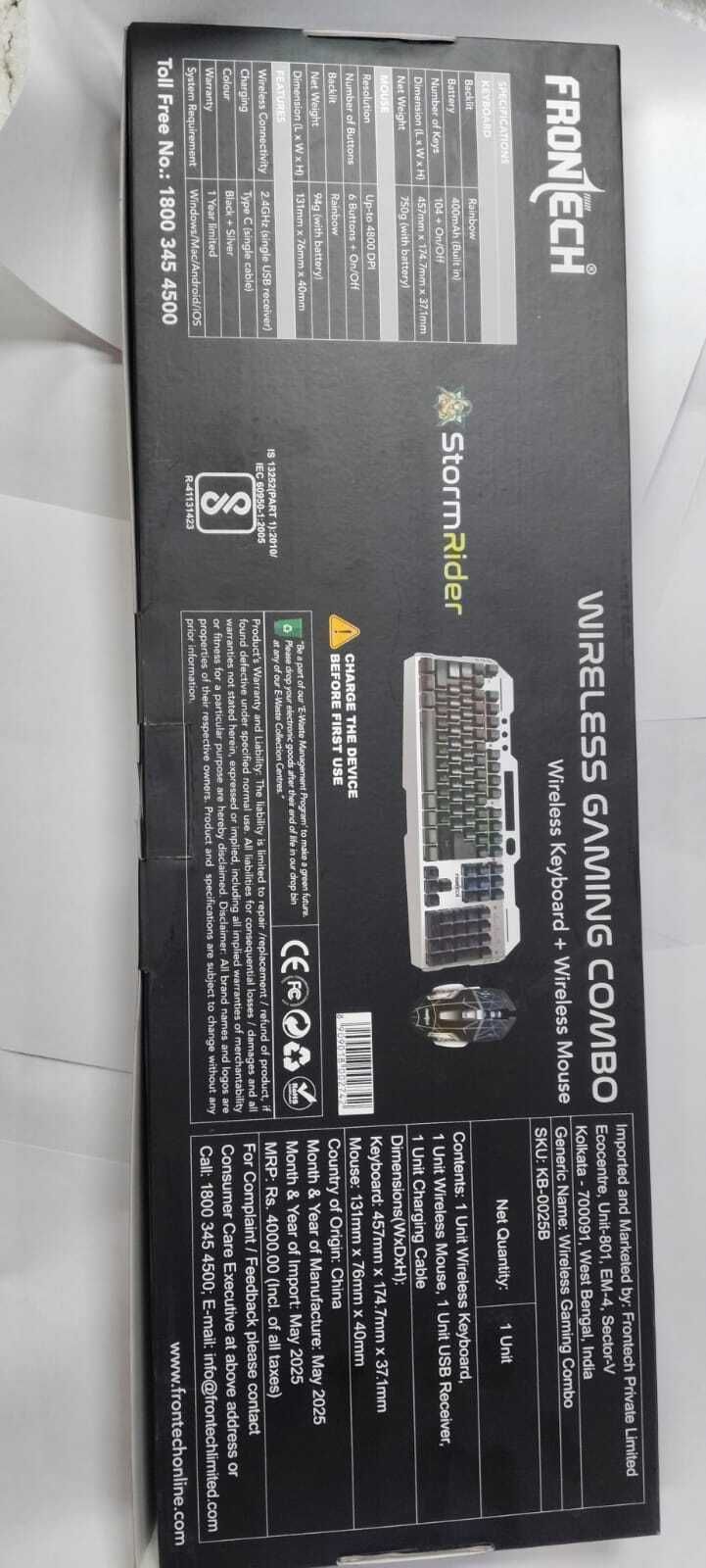 Frontech KB-0025B WIRLESS GAMING COMBO Bluetooth, Internal, Magnetic, Smart Connector, Wireless Standard Gaming Keyboard Compatible with Desktop, iPad, Laptop, Mac, Tablet-image-38