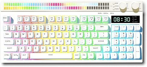 Azoth Eclipse White 94 Keys Gaming Membrane Keyboard, RGB Backlit with 17 Modes Wired USB Tenkeyless Gaming Keyboard Compatible with Desktop, Laptop, Mac, Tablet-image-5
