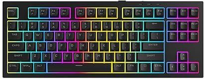 Azoth Onyx Black RGB Gaming Keyboard, 87 Keys Compact Membrane Design, Type C Wired USB Tenkeyless Gaming Keyboard Compatible with Desktop, Laptop, Mac, Tablet-picture-11