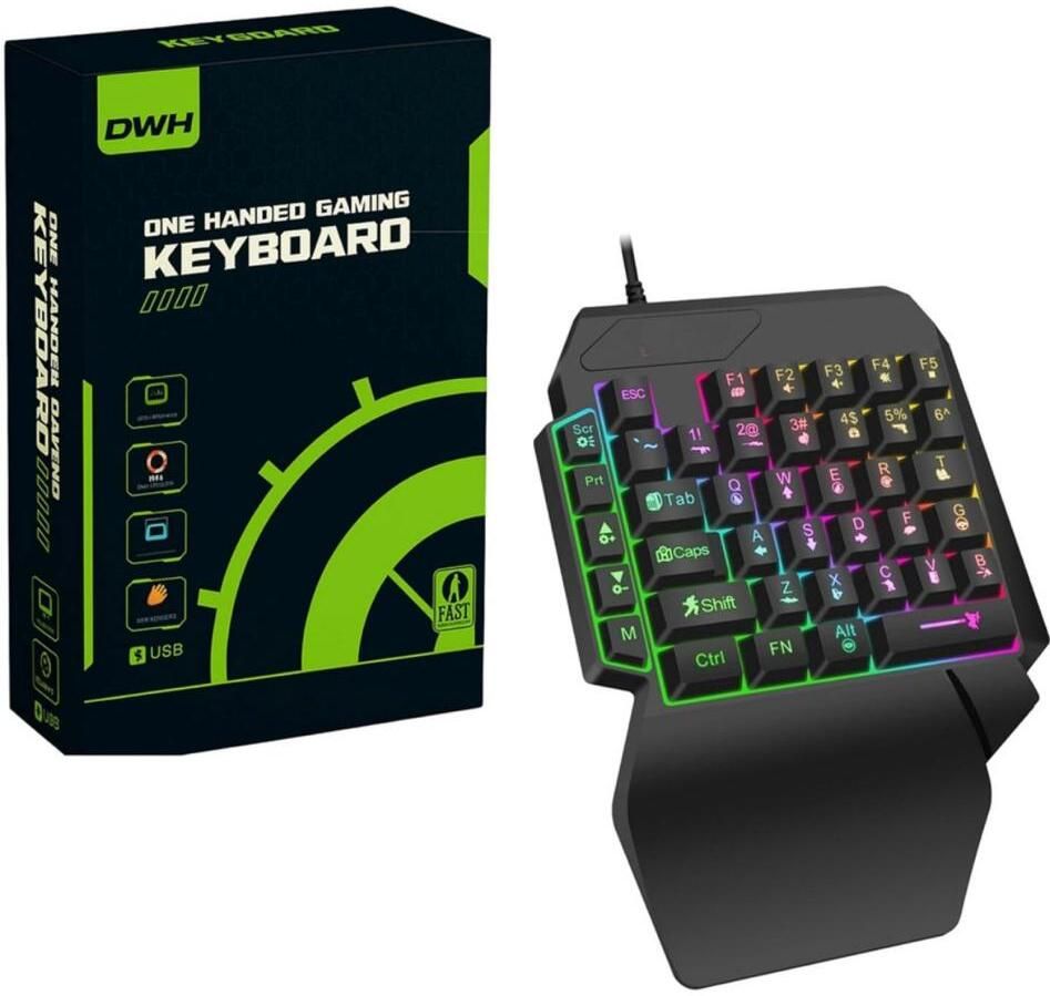 Playtastic F6 RGB One Handed Mechanical Bluetooth Standard Gaming Keyboard Compatible with Desktop, Laptop, Mac-image-44