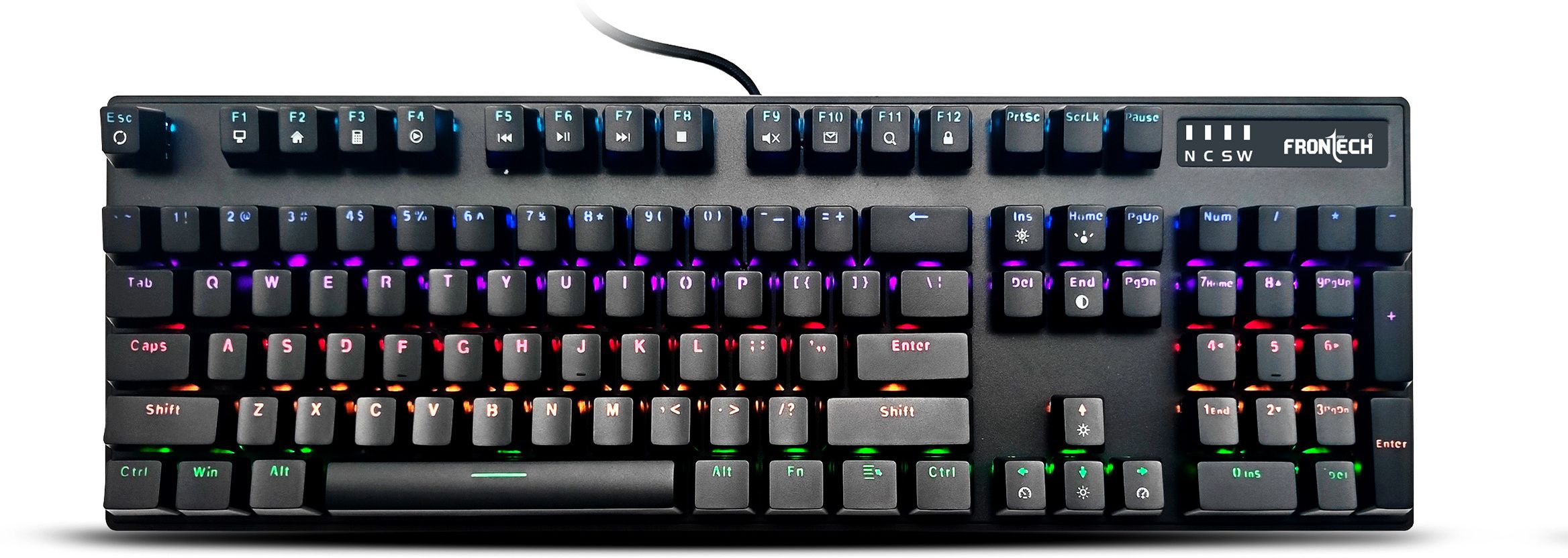 Frontech KB-0014P | 104 Keys | Anti-Ghosting | Ergonomic Design | 12 Multimedia Hotkeys Wired USB Standard Gaming Keyboard Compatible with Desktop, Laptop, Tablet-picture-15