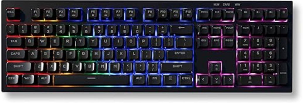 Azoth Monolith Black 108 Keys Gaming Membrane Keyboard, RGB Backlit with 15 Modes Wired USB Tenkeyless Gaming Keyboard Compatible with Desktop, Laptop, Mac, Tablet-image-7