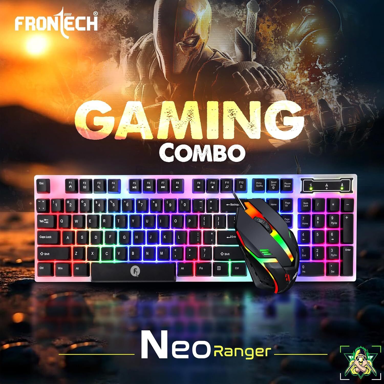Frontech KB-0040P Wired Gaming Keyboard and Mouse Combo | 1200 DPI Optical Mouse Wired USB Standard Gaming Keyboard Compatible with Desktop, Laptop, Mac-picture-14