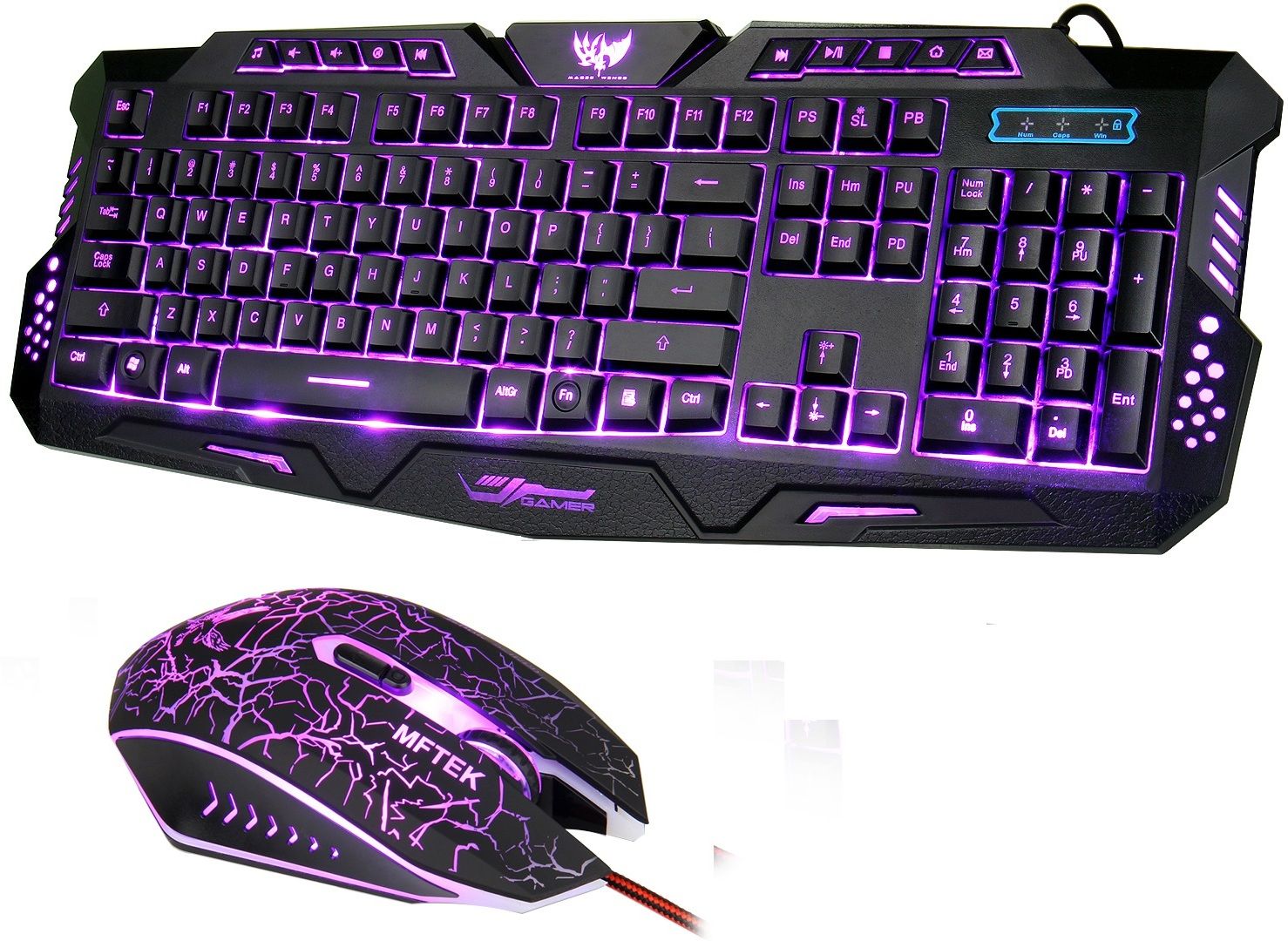TXOR G9, Multicolor LED Backlit Keyboard & Mouse Unbreakable ABS Body, 3 Color Combo Set Designed for Gaming-picture-41