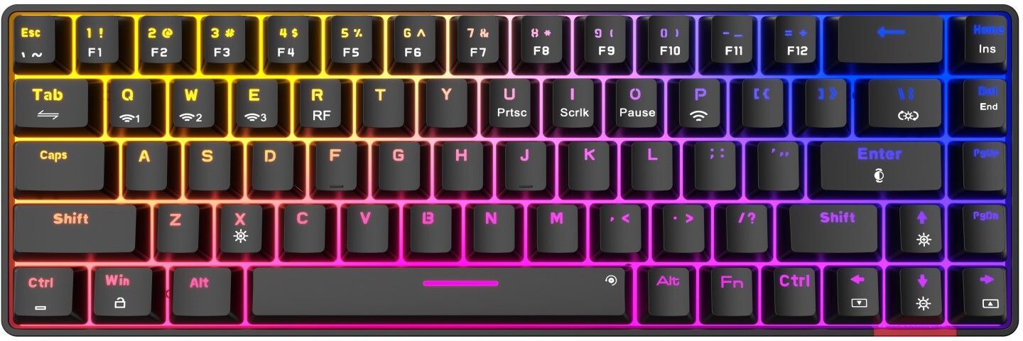Portronics Hydra 10, Bluetooth + 2.4 GHz, Rechargeable, Mechanical Red Switches, RGB Light Bluetooth, Wireless Standard Gaming Keyboard Compatible with Desktop, Laptop, Mac Hydra 10/5.0 + 2.4 GHz, RGB, Type C Charging,Mechanical Bluetooth,-image-24