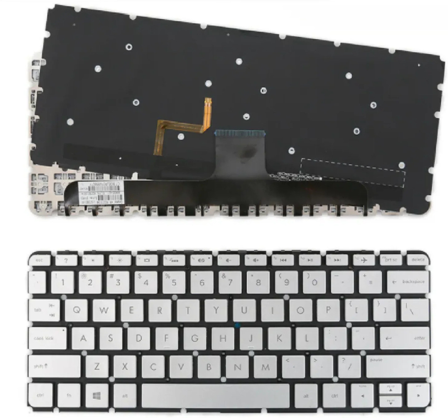 SOLUTIONS-365 COMPATIBLE HP 13AB SILVER WITH BACKLIT US Internal Laptop-size Laptop Keyboard image 1