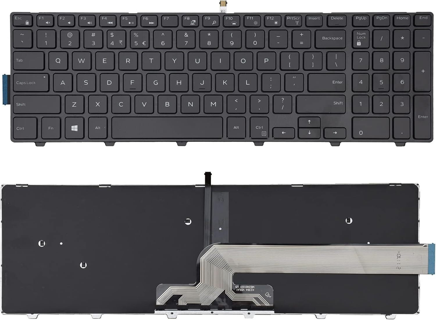TechSio Inspiron 15 5551 5555 5558 KPP2C with Backlit Internal Laptop-size Laptop Keyboard image 1