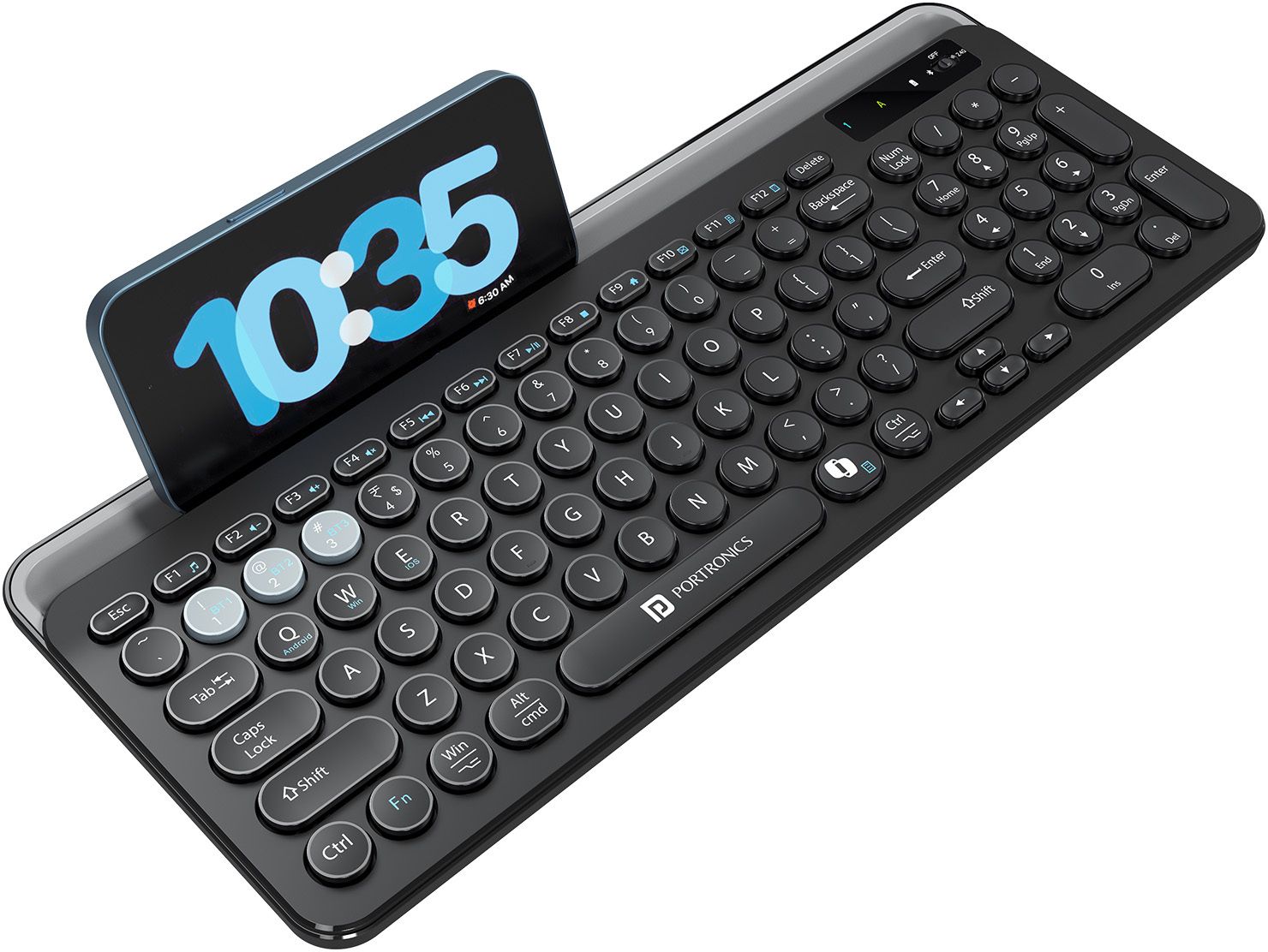 Portronics Bubble 3.0 Wireless Bluetooth Rechargeable Keyboard,Dual Height Adjustment Bluetooth, Wireless Standard Laptop Keyboard Compatible with Laptop, Desktop-image-28