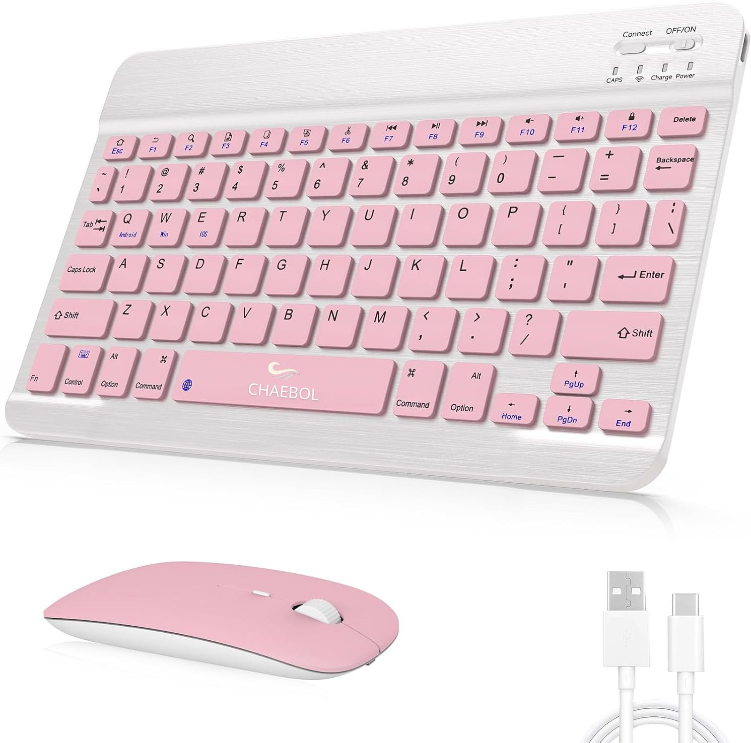 Chaebol Rechargeable Bluetooth Keyboard and Mouse Combo, Wireless Keyboard Mouse Set Bluetooth, Wireless Laptop-size Laptop Keyboard Compatible with Tablet, Desktop, iPad, Laptop-image-22