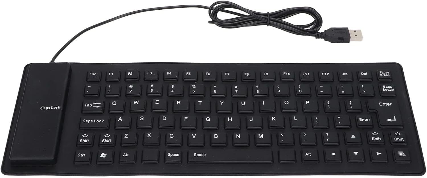 WOLBLIX Silicone Keyboard, Foldable Flexible USB Wired Keyboard Wired USB Standard Laptop Keyboard Compatible with Desktop-image-25