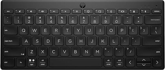 HP 350 Compact Multi-Device Bluetooth Standard Multi-device Keyboard Compatible with Desktop, Laptop, Tablet, iPad, Mac connectivity (upto 3 devices) with 2 years battery life