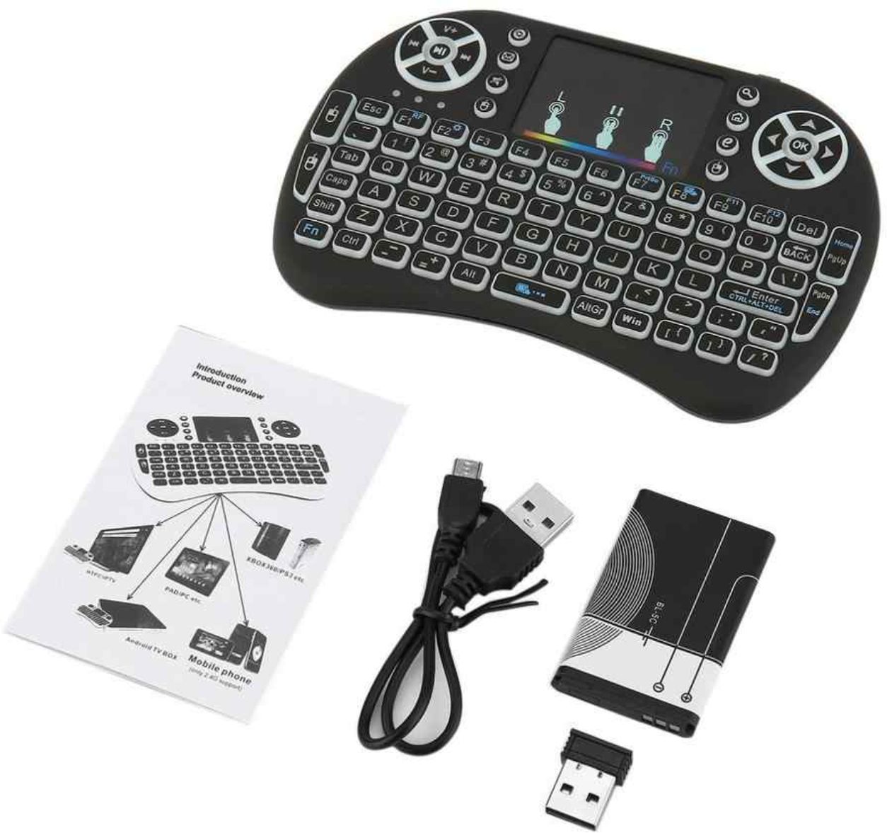 Clairbell Qwx_1445_Mini Wireless Keyboard with Touchpad Mouse, 2.4ghz Smart Connector Bluetooth Handheld Multi-device Keyboard Compatible with Desktop, Laptop, Mac-picture-26