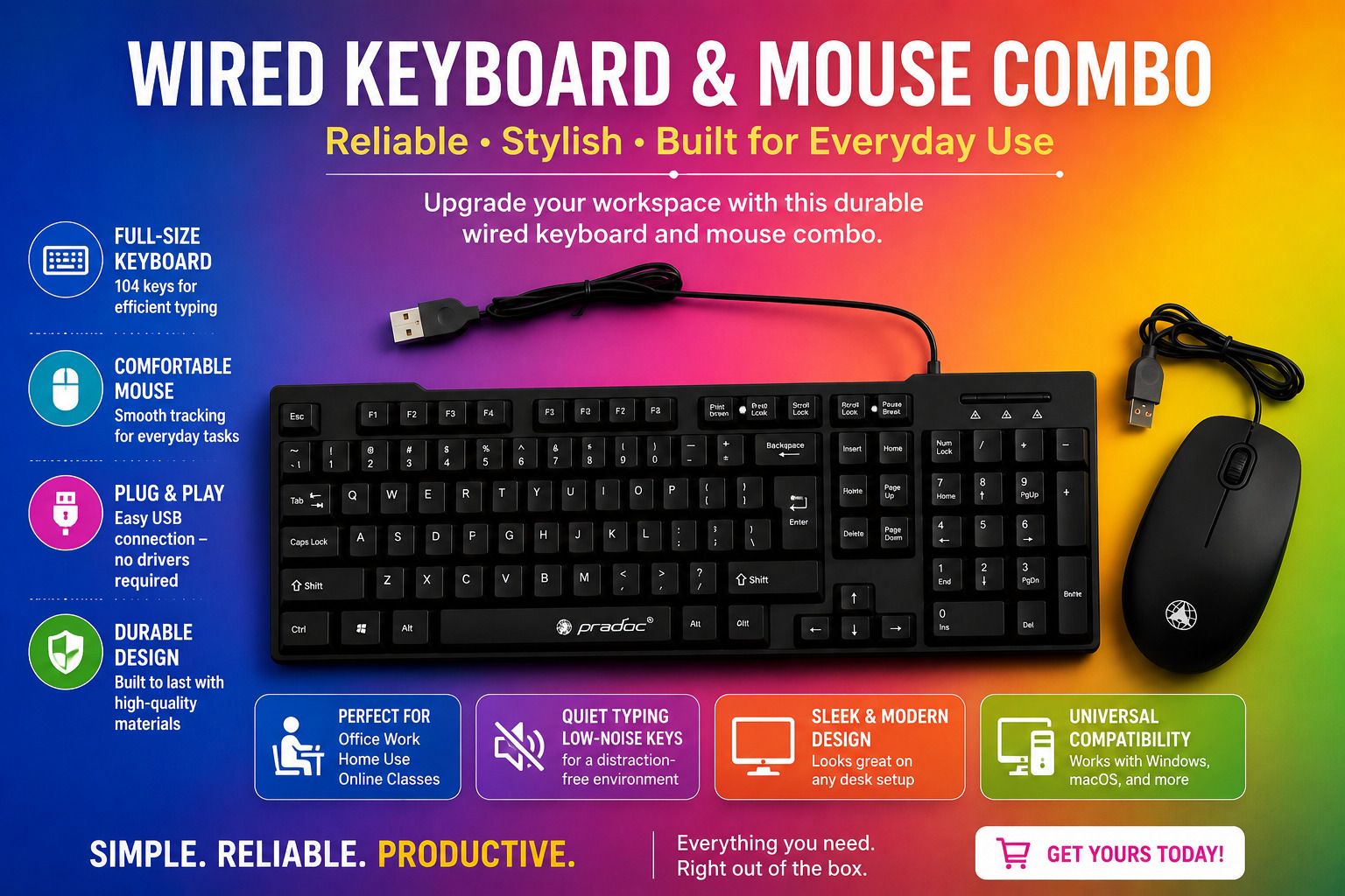 Nirmuk FEEL + COMFY Wired USB Standard Multi-device Keyboard Compatible with Desktop, iPad, Laptop, Mac, Tablet-image-29