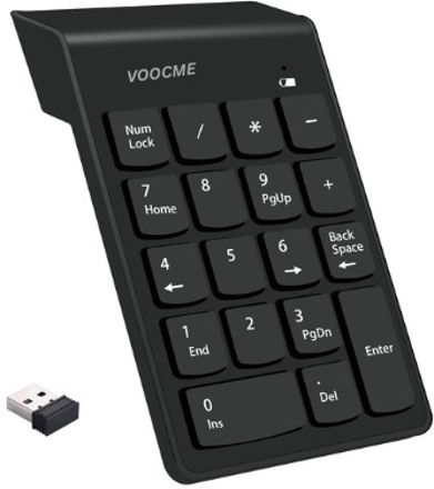 VOOCME Wireless Numeric Keypad 18Keys Portable Number Numpad with 2.4G Mini USB Bluetooth Laptop-size Multi-device Keyboard Compatible with Desktop, Laptop, Mac-image-30