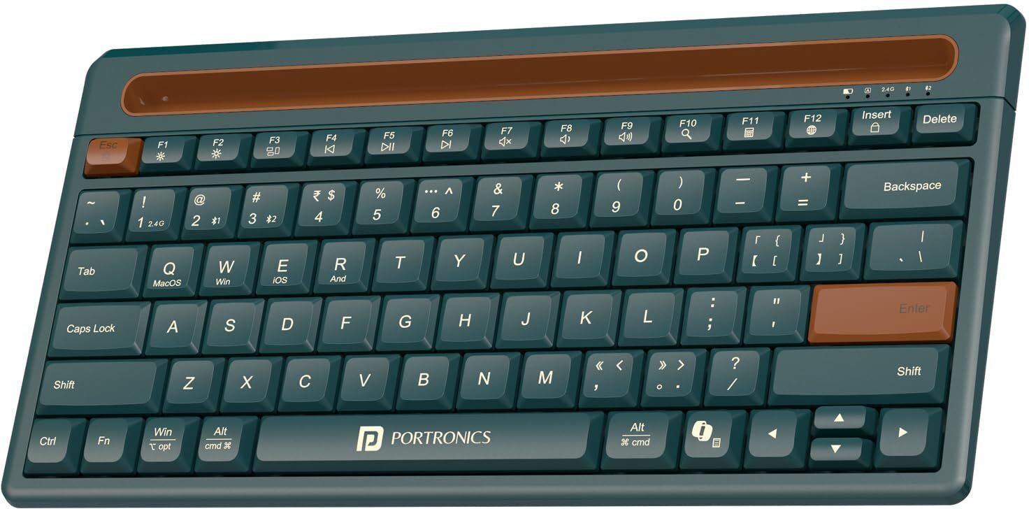 Portronics Bubble Dock 2.0 Wireless Keyboard with Bluetooth + 2.4 GHz USB Receiver Bluetooth, Wireless Handheld Multi-device Keyboard Compatible with Desktop, Laptop, Mac-picture-44