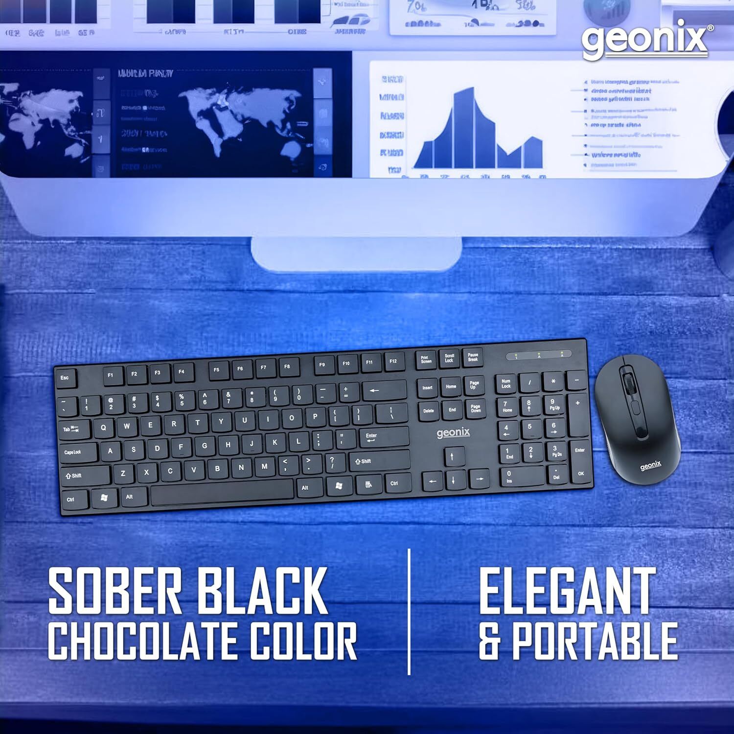 GEONIX Cocoa C1 Wireless Standard Laptop Keyboard Compatible with Desktop-picture-27
