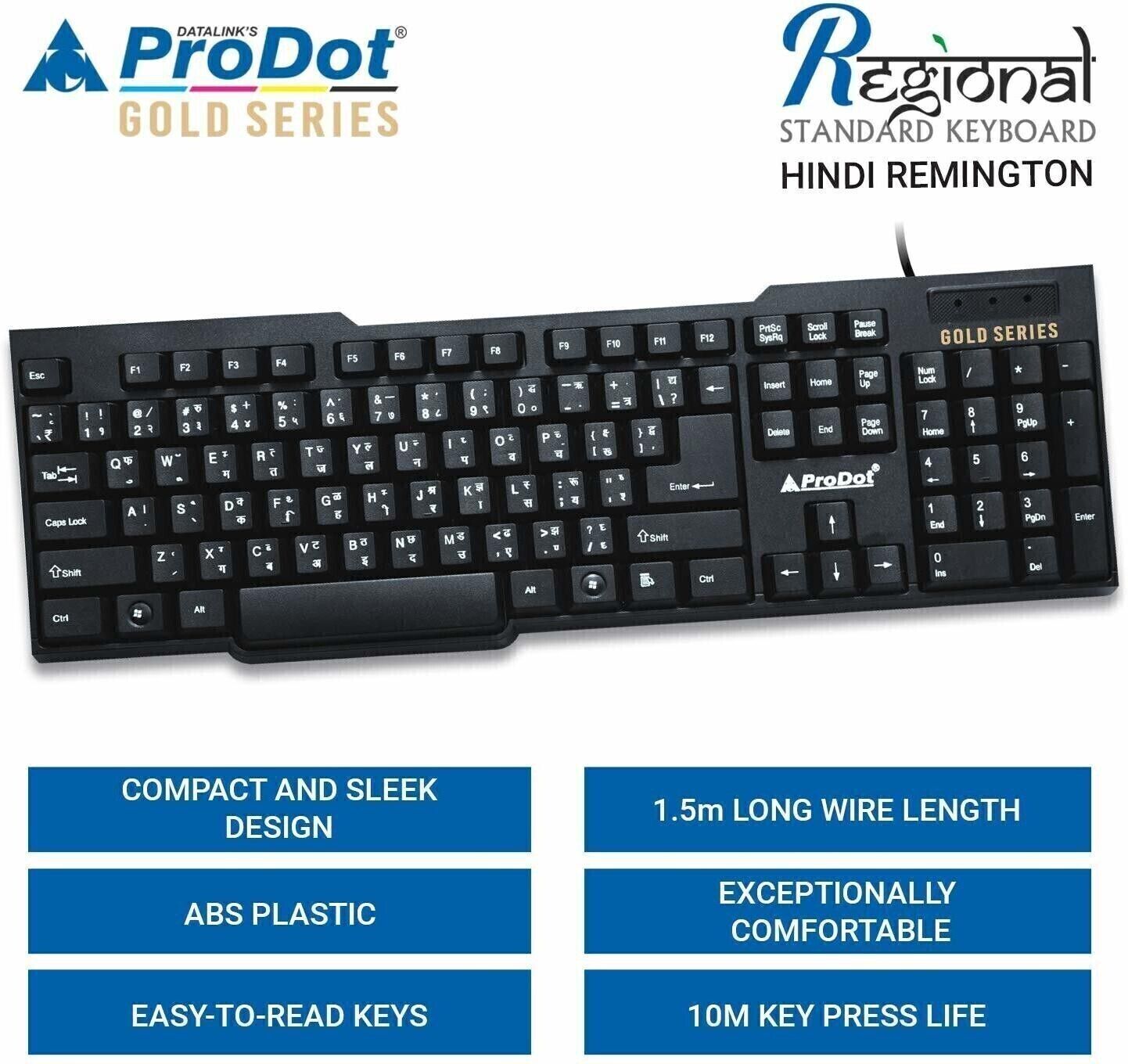 PRODOT Choice-Hindi Remington Wired USB Standard Multi-device Keyboard Compatible with Desktop, Laptop, Mac with gaming mode ,stand support,Hindi Remington-image-28