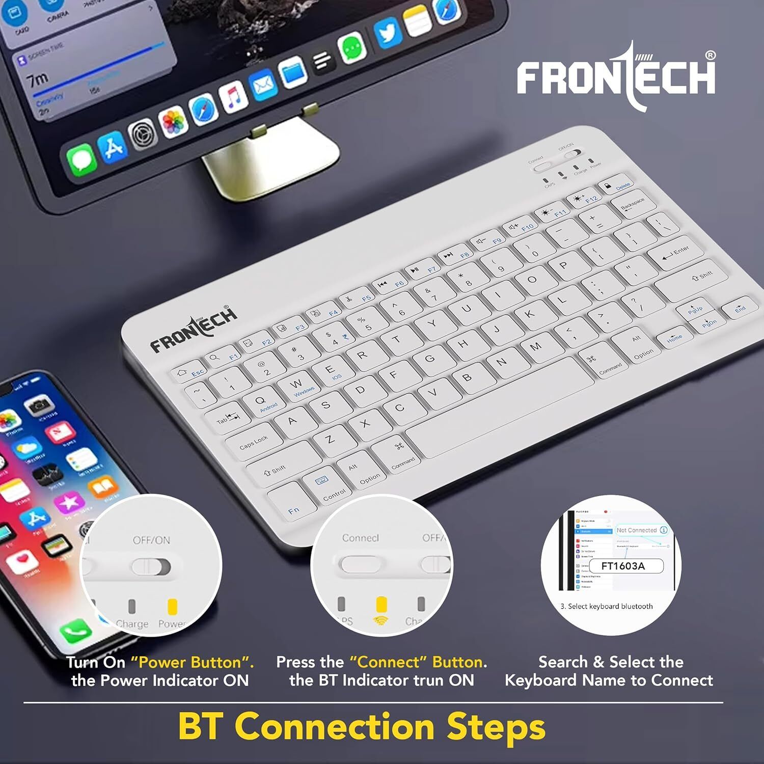 Viraan Mouse Keyboard Combo USB Plug and Play for Laptop Bluetooth Handheld Laptop Keyboard Compatible with Tablet-image-44