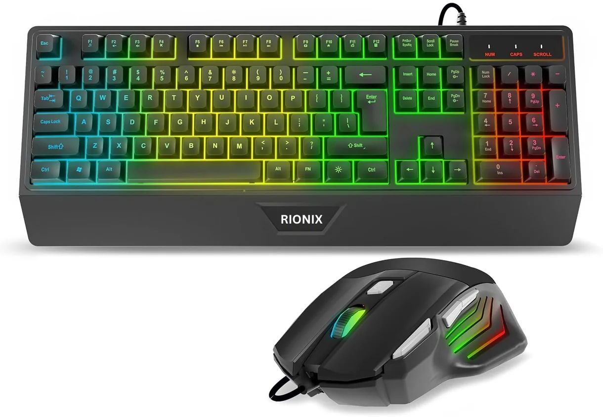rionix Gaming keybaord Mouse Wired USB Standard Multi-device Keyboard Compatible with Desktop, Laptop, Tablet-image-45