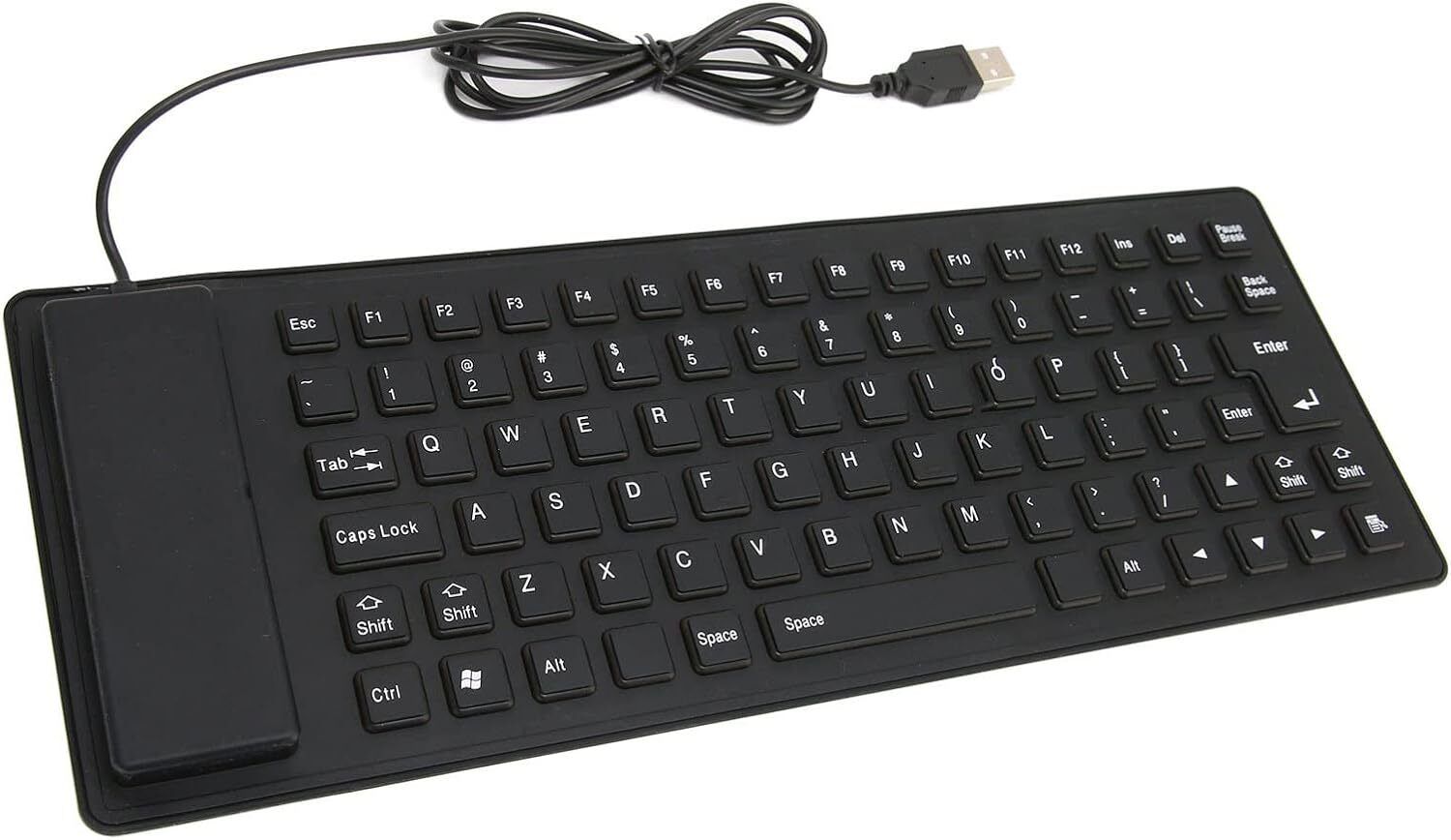 Cpixen Roll-up Silicone Keyboard, Fully Sealed Silent Soft Keyboard Wired USB, Wireless Handheld Multi-device Keyboard-image-18