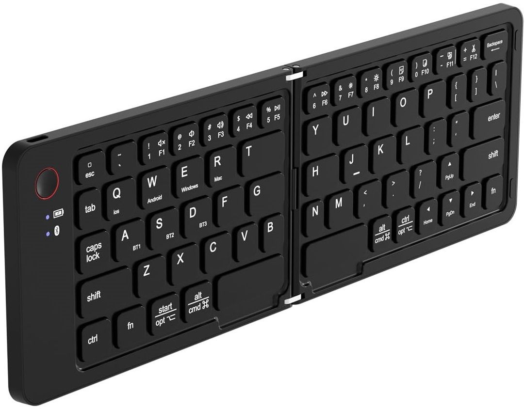 FLIPXEN Rechargeable Mini Foldable Bluetooth Wireless Keyboard with Holder Portable Bluetooth Standard Multi-device Keyboard Compatible with Desktop, Laptop, Mac-image-4