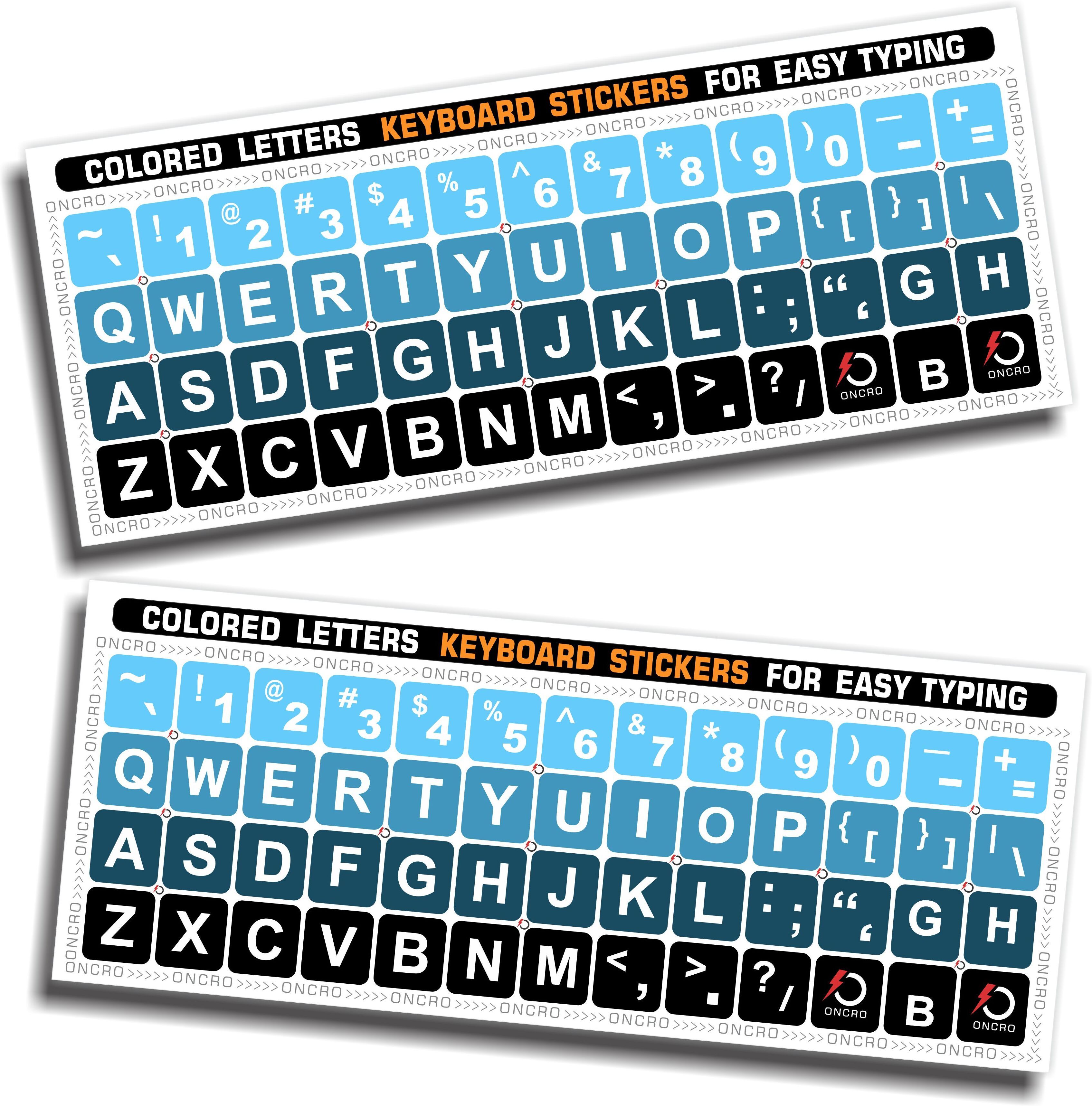 ONCRO Colored Language Typing font English letter keyboard sticker alphabets stickers Wired USB Laptop-size Multi-device Keyboard Compatible with Desktop, Laptop, Mac-image-5