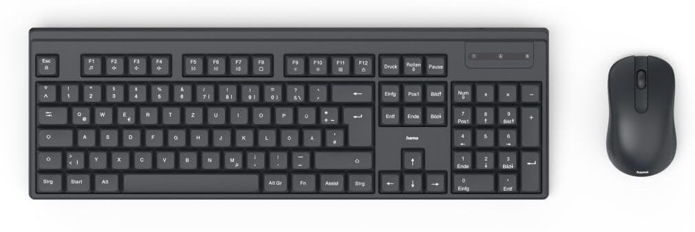 Hama WKM-100” Wireless Keyboard & Mouse Set with 5 year warranty Wireless Standard Multi-device Keyboard Compatible with Desktop, Laptop-image-42