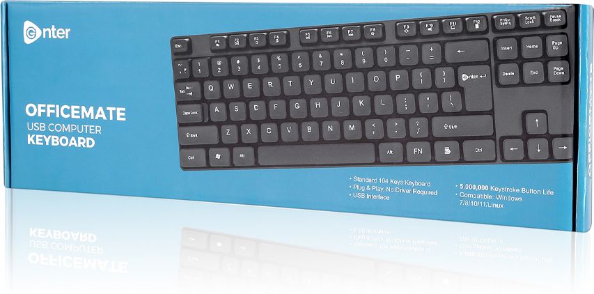 Enter Officemate Wired Keyboard Wired USB Standard Multi-device Keyboard Compatible with Desktop, Laptop, iPad, Mac, Tablet-image-30