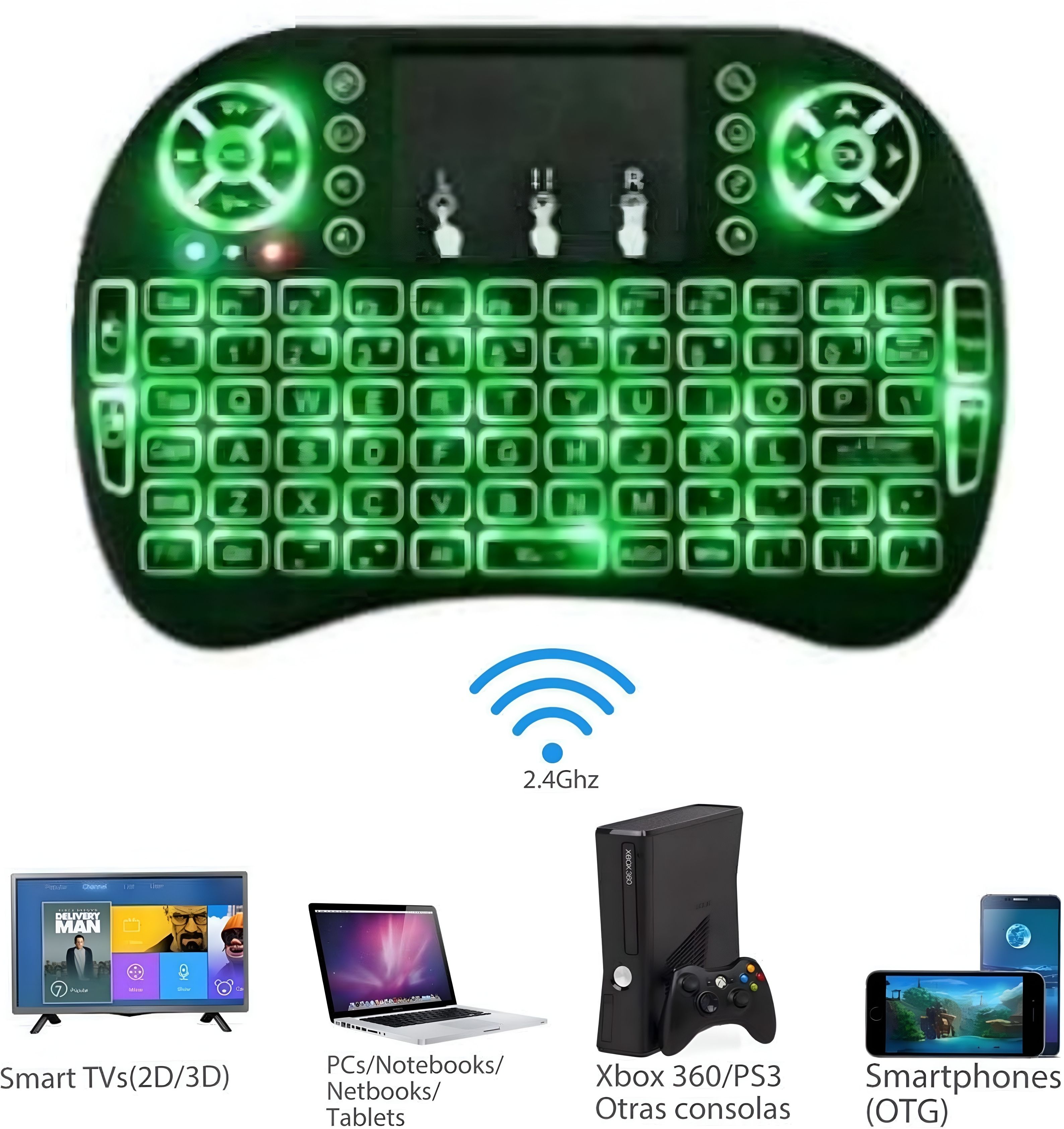 coolcold Mini Bluetooth Keyboard with Touchpad | Wireless 2.4G & Backlit Bluetooth, Wireless Handheld Multi-device Keyboard Compatible with iPad, Desktop, Laptop, Mac, Tablet-image-43