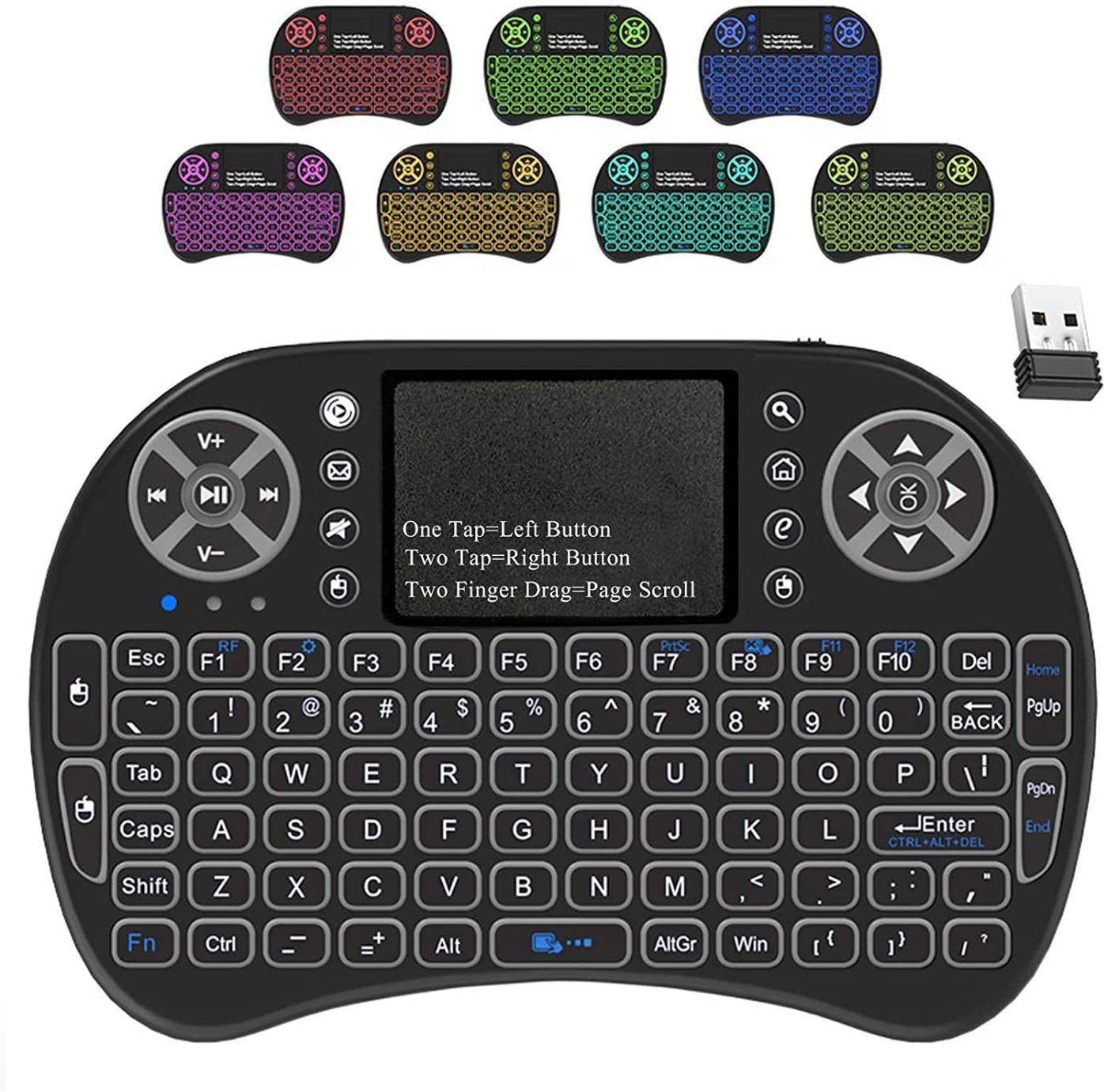 Clairbell Qwx_1419_Mini Wireless Keyboard with Touchpad Mouse, 2.4ghz Smart Connector Bluetooth Handheld Laptop Keyboard Compatible with Desktop, Laptop, Mac Easy to Use,Plug and Play,Quick, Comfy Durable body-picture-22