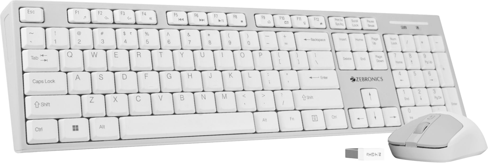 ZEBRONICS Zeb-Companion 304 (White+Grey) Wireless Laptop-size Laptop Keyboard Compatible with Laptop-image-0