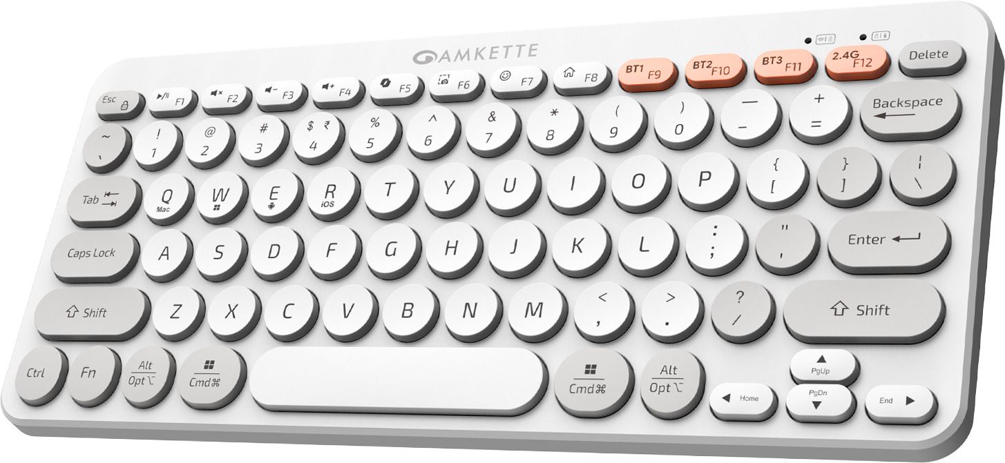 AMKETTE Optimus 4 in 1 Compact Bluetooth, Wireless Handheld Laptop Keyboard Compatible with Desktop, Laptop, Tablet, iPad, Mac