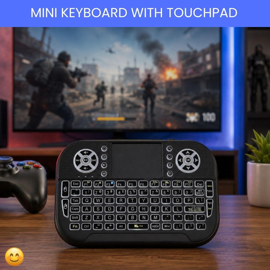 SYARA Mini Wireless Keyboard With Touchpad, 2.4GHz USB Receiver For Smart TV & PCEU429 Wireless Thumb-size Tablet Keyboard Compatible with Tablet-image-39