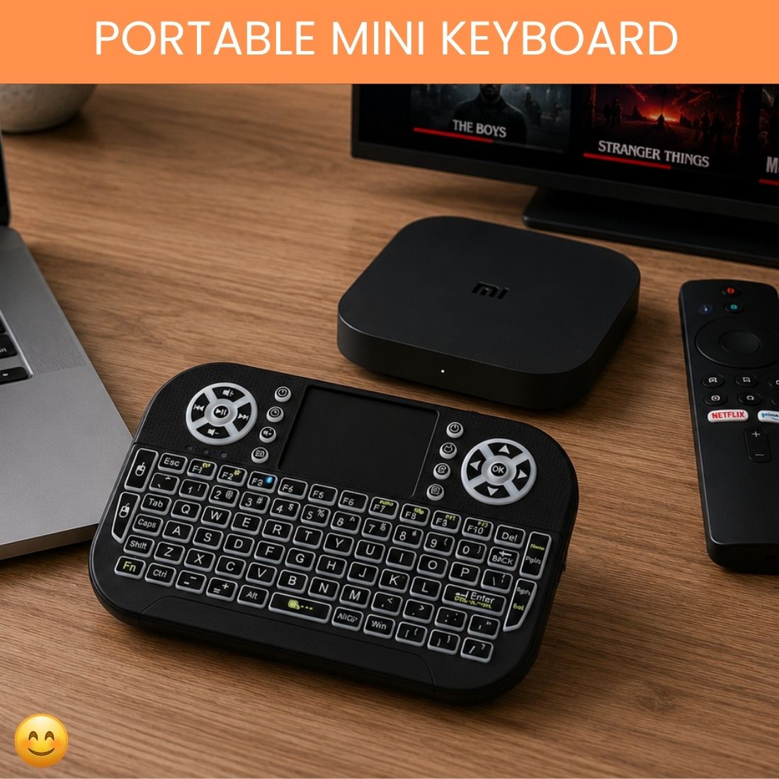 SYARA Mini Wireless Keyboard With Touchpad, 2.4GHz USB Receiver For Smart TV & PCEU231 Wireless Thumb-size Tablet Keyboard Compatible with Laptop-image-43