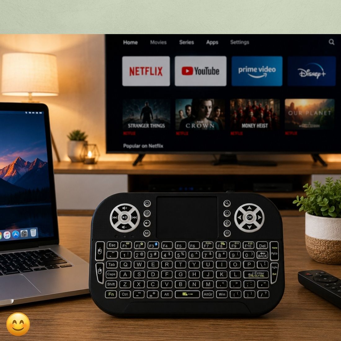 SYARA Mini Wireless Keyboard With Touchpad, 2.4GHz USB Receiver For Smart TV & PCQU253 Wireless Thumb-size Tablet Keyboard Compatible with Mac-image-39