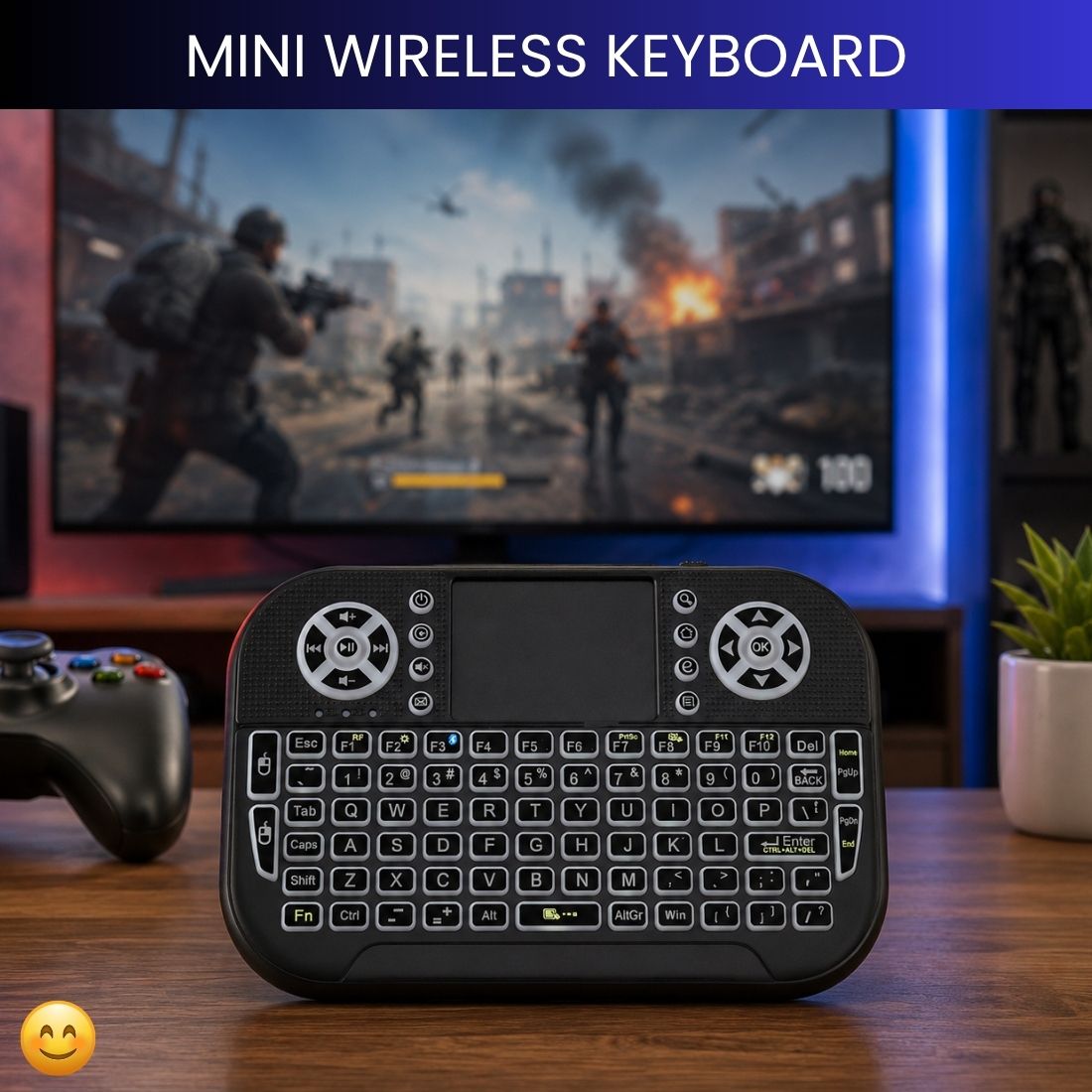 SYARA Mini Wireless Keyboard With Touchpad, 2.4GHz USB Receiver For Smart TV & PCQU358 Wireless Thumb-size Tablet Keyboard Compatible with Mac-image-10