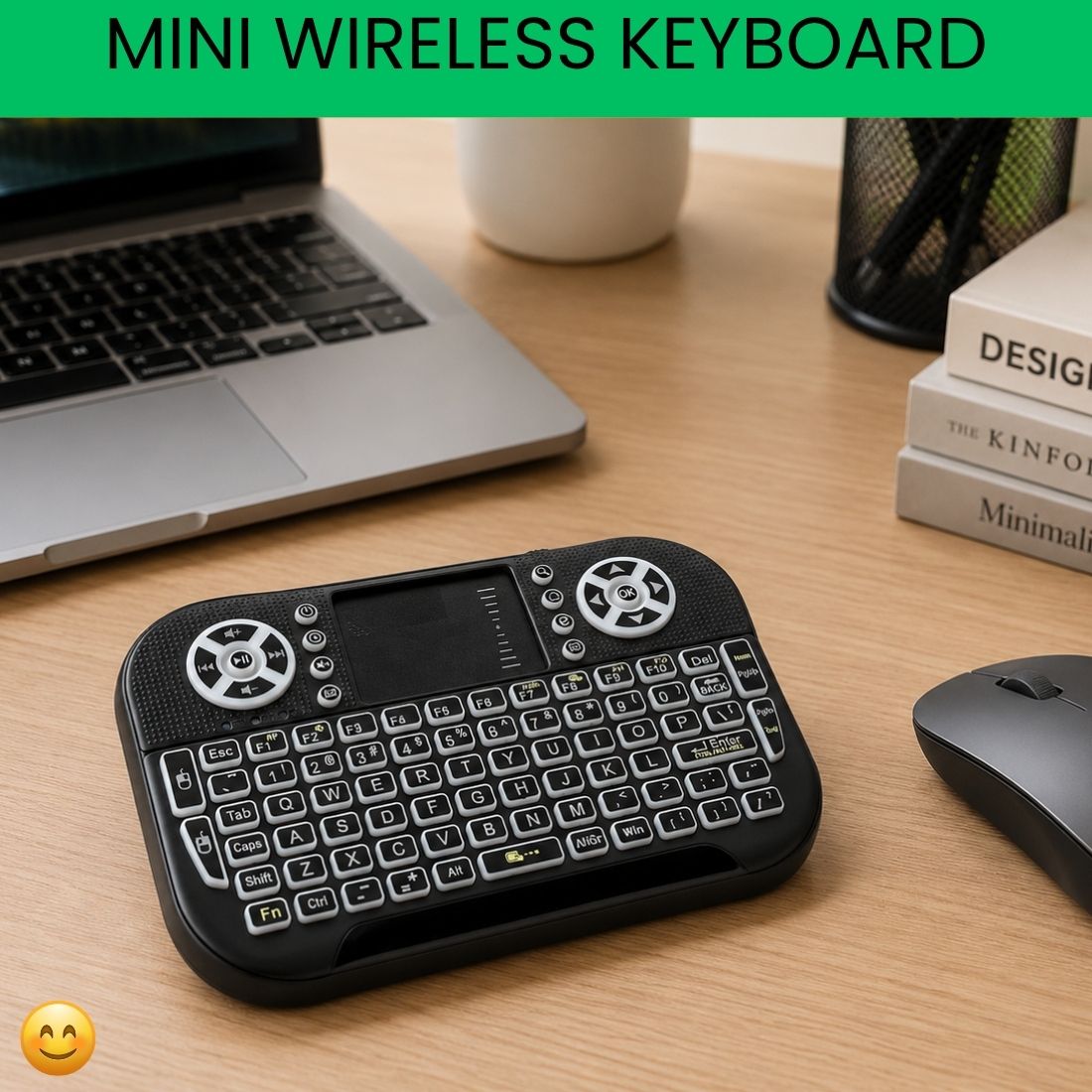 Clairbell Mini Wireless Keyboard With Touchpad, 2.4GHz USB Receiver For Smart TV & PCWI314 Wireless Thumb-size Tablet Keyboard Compatible with Tablet-image-10