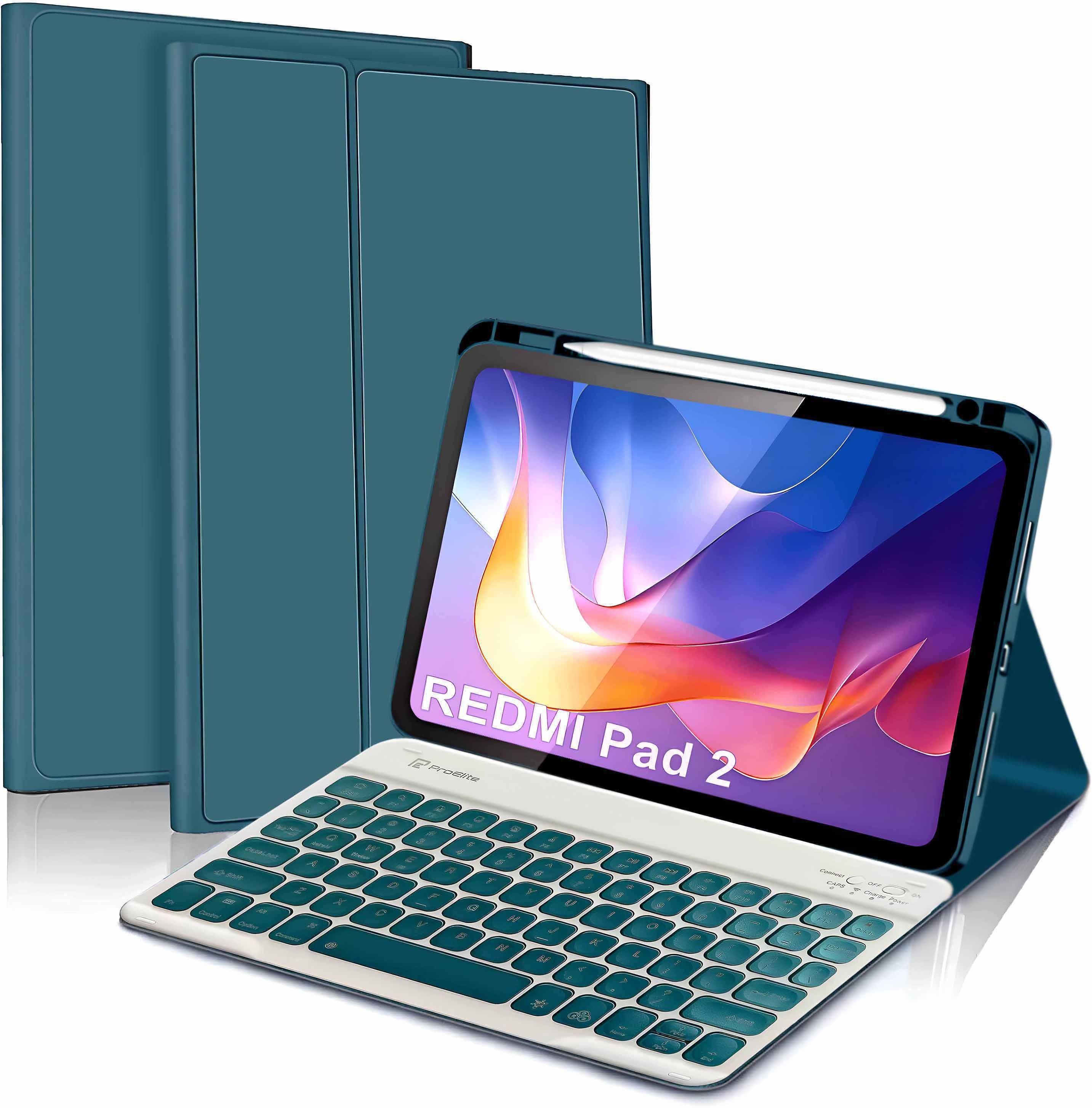 Proelite Keyboard case for Redmi Pad 2 11" with Pen holder, Magnetic Detachable Wireless Bluetooth Standard Tablet Keyboard Compatible with Tablet-image-40
