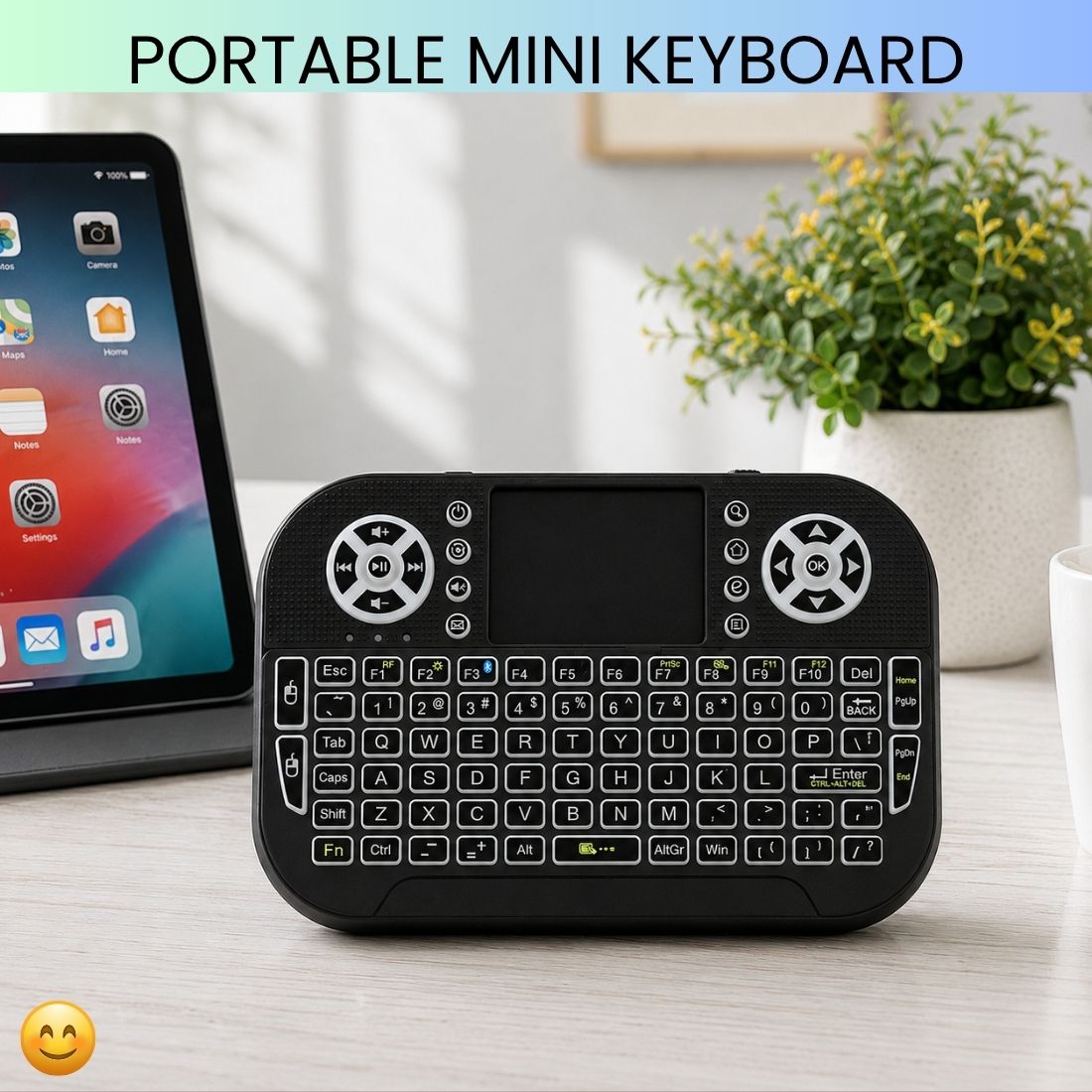 Clairbell Mini Wireless Keyboard With Touchpad, 2.4GHz USB Receiver For Smart TV & PCWI341 Wireless Thumb-size Tablet Keyboard Compatible with Laptop-image-32