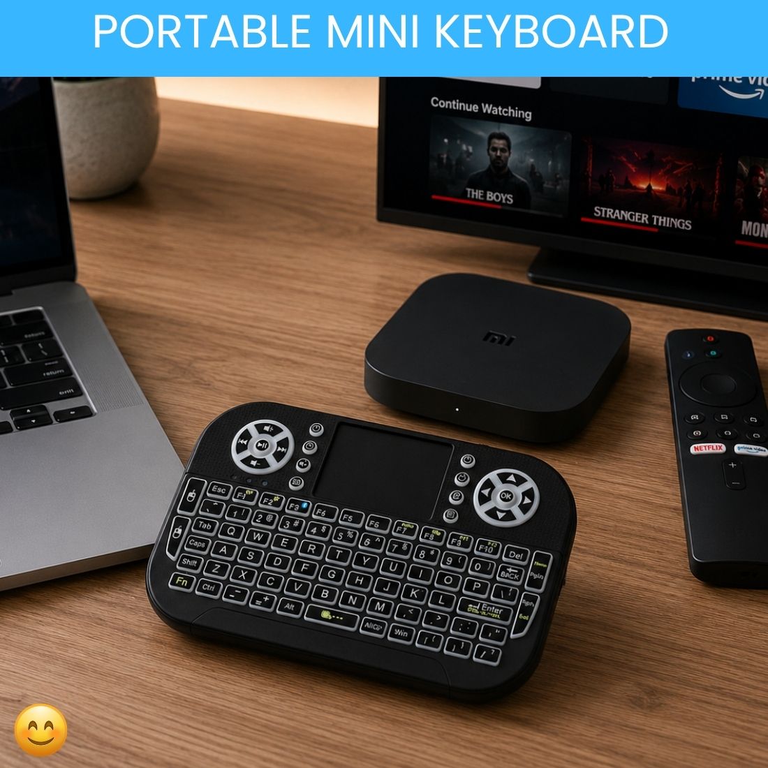 SYARA Mini Wireless Keyboard With Touchpad, 2.4GHz USB Receiver For Smart TV & PCWU20 Wireless Thumb-size Tablet Keyboard Compatible with iPad-image-41