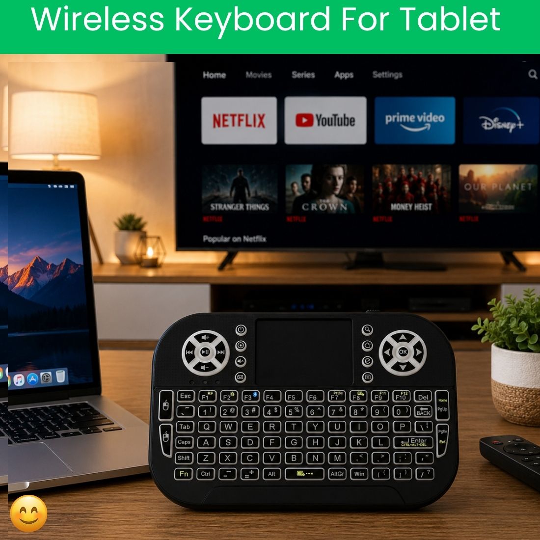 Clairbell Mini Wireless Keyboard With Touchpad, 2.4GHz USB Receiver For Smart TV & PCWI281 Wireless Thumb-size Tablet Keyboard Compatible with Laptop-image-33