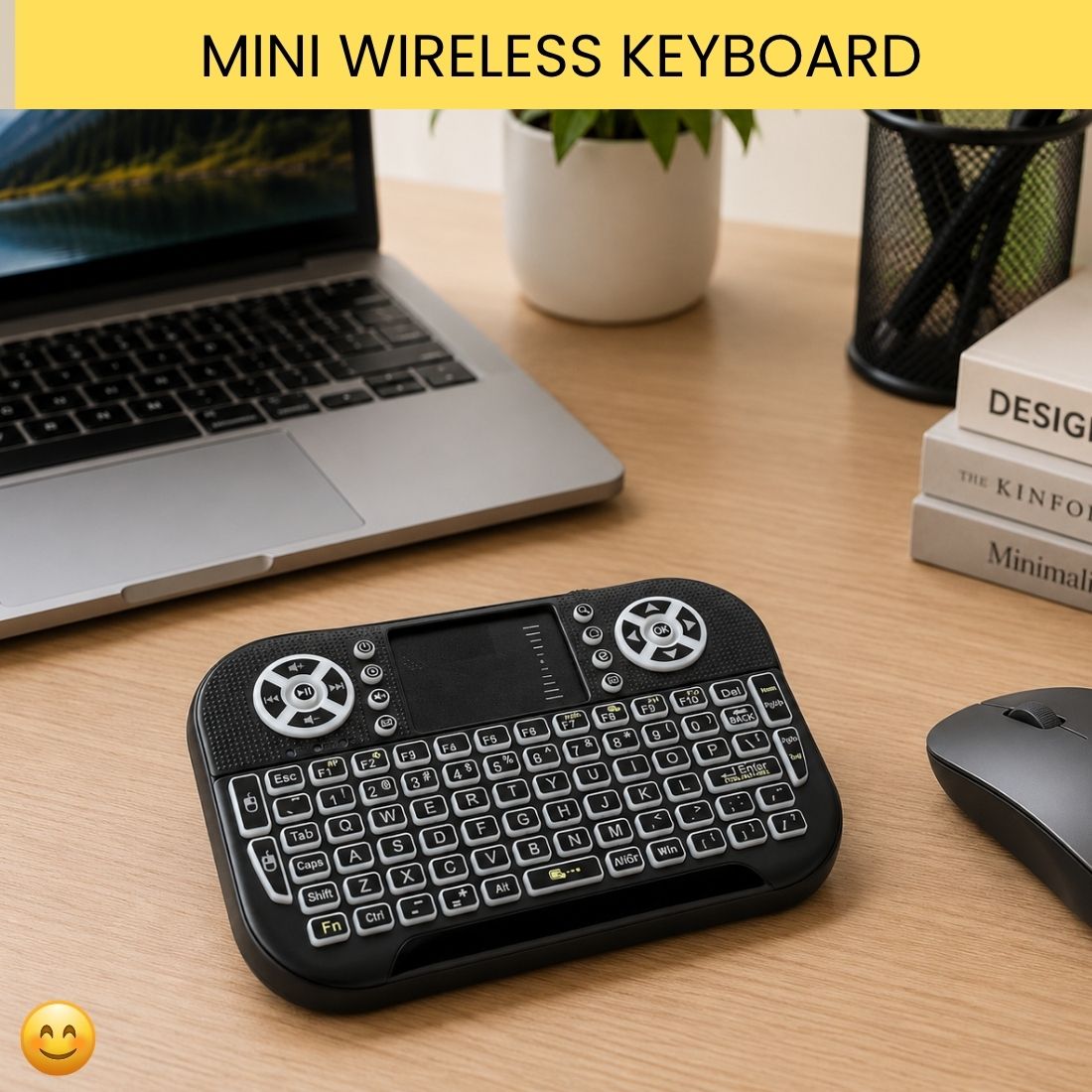 Clairbell Mini Wireless Keyboard With Touchpad, 2.4GHz USB Receiver For Smart TV & PCEI363 Wireless Thumb-size Tablet Keyboard Compatible with Mac-image-34