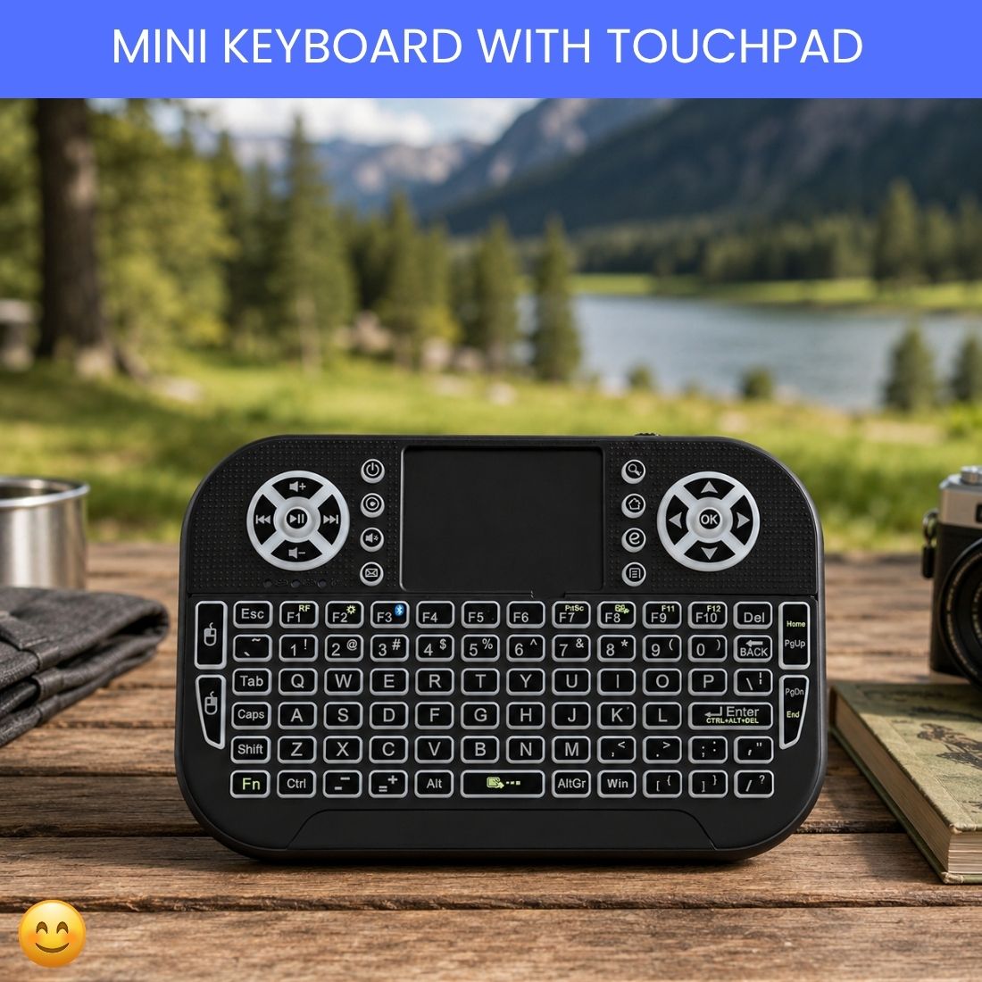 SYARA Mini Wireless Keyboard With Touchpad, 2.4GHz USB Receiver For Smart TV & PCEU24 Wireless Thumb-size Tablet Keyboard Compatible with Tablet-image-32